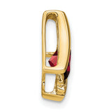 10k Yellow Gold Garnet Pendant with Diamond Accents, Cushion Cut, Modern Abstract Design