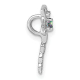 14k White Gold Dragonfly Pendant with Mystic Fire Topaz and Diamond Accents