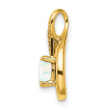 14k Yellow Gold Teardrop Pendant with Round Opal and Diamond Accents for Women