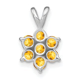 14k White Gold Star of David Pendant with Citrine Stones, Jewish Faith Jewelry for Women