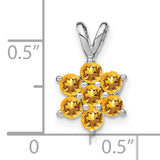 14k White Gold Star of David Pendant with Citrine Stones, Jewish Faith Jewelry for Women