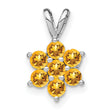 14k White Gold Star of David Pendant with Citrine Stones, Jewish Faith Jewelry for Women
