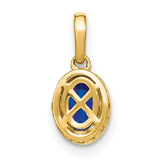 14k Yellow Gold Pendant with Sapphire and Diamond Accents, Textured Vintage Design