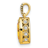 14k Yellow Gold Pendant with Marquise Citrine and Diamond Accent Bail, November Birthstone Jewelry