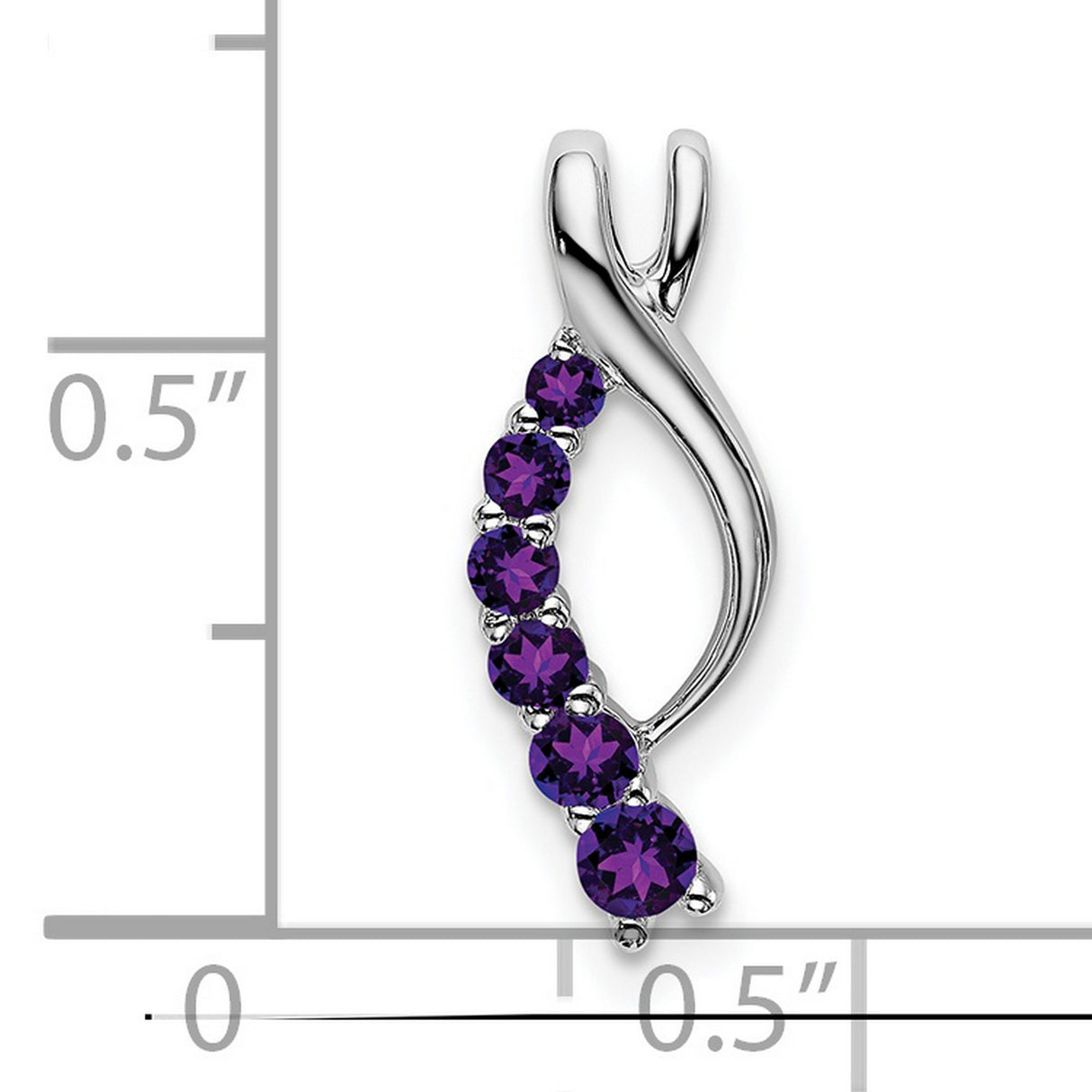 14k White Gold Ichthys Pendant with Amethyst, Christian Fish Symbol, Religious Jewelry for Women