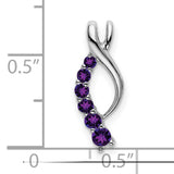 14k White Gold Ichthys Pendant with Amethyst, Christian Fish Symbol, Religious Jewelry for Women