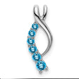 14k White Gold Ichthys Fish Pendant with Swiss Blue Topaz, Christian Symbol Jewelry for Women