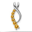14k White Gold Ichthys Pendant with Citrine, Christian Fish Symbol Religious Jewelry for Women