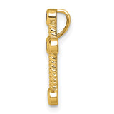 10k Yellow Gold Cross Pendant with Sapphire, Rope Texture Design, Religious Charm