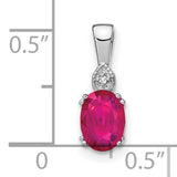 14k White Gold Ruby and Diamond Pendant with Marquise Setting, July Birthstone Jewelry