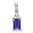 14k White Gold Pendant with Citrine and Diamond Accents, Romantic Design for Women