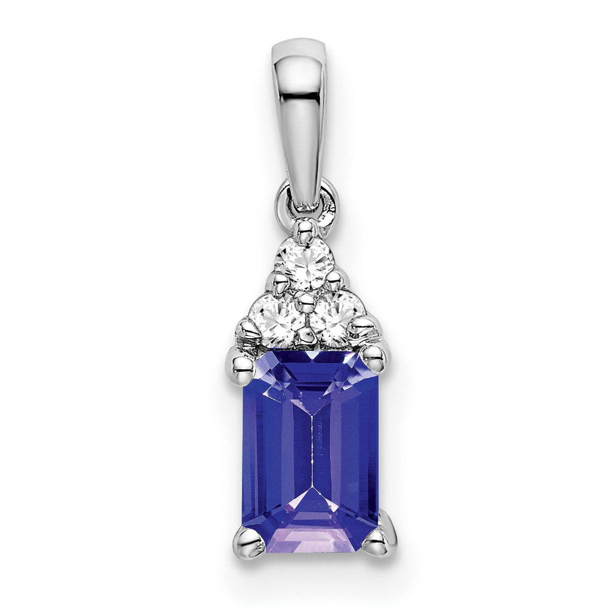14k White Gold Pendant with Citrine and Diamond Accents, Romantic Design for Women
