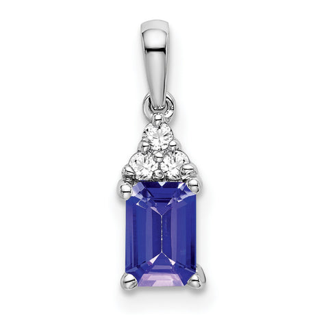 14k White Gold Pendant with Citrine and Diamond Accents, Romantic Design for Women