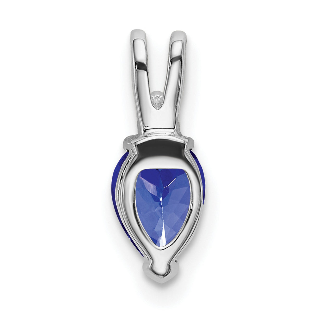 14k White Gold Teardrop Pendant with Pear Tanzanite and Diamond Accent