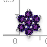 14k White Gold Pendant with Amethyst, Six-Pointed Star of David Charm, Judaica Spiritual Jewelry
