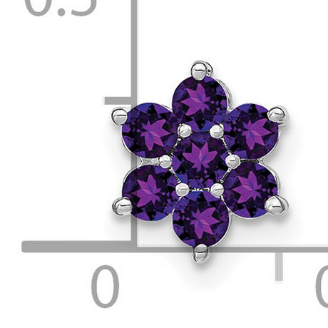 14k White Gold Pendant with Amethyst, Six-Pointed Star of David Charm, Judaica Spiritual Jewelry