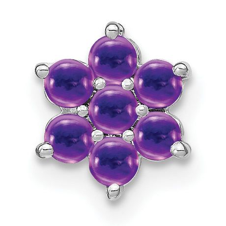 14k White Gold Pendant with Amethyst, Six-Pointed Star of David Charm, Judaica Spiritual Jewelry