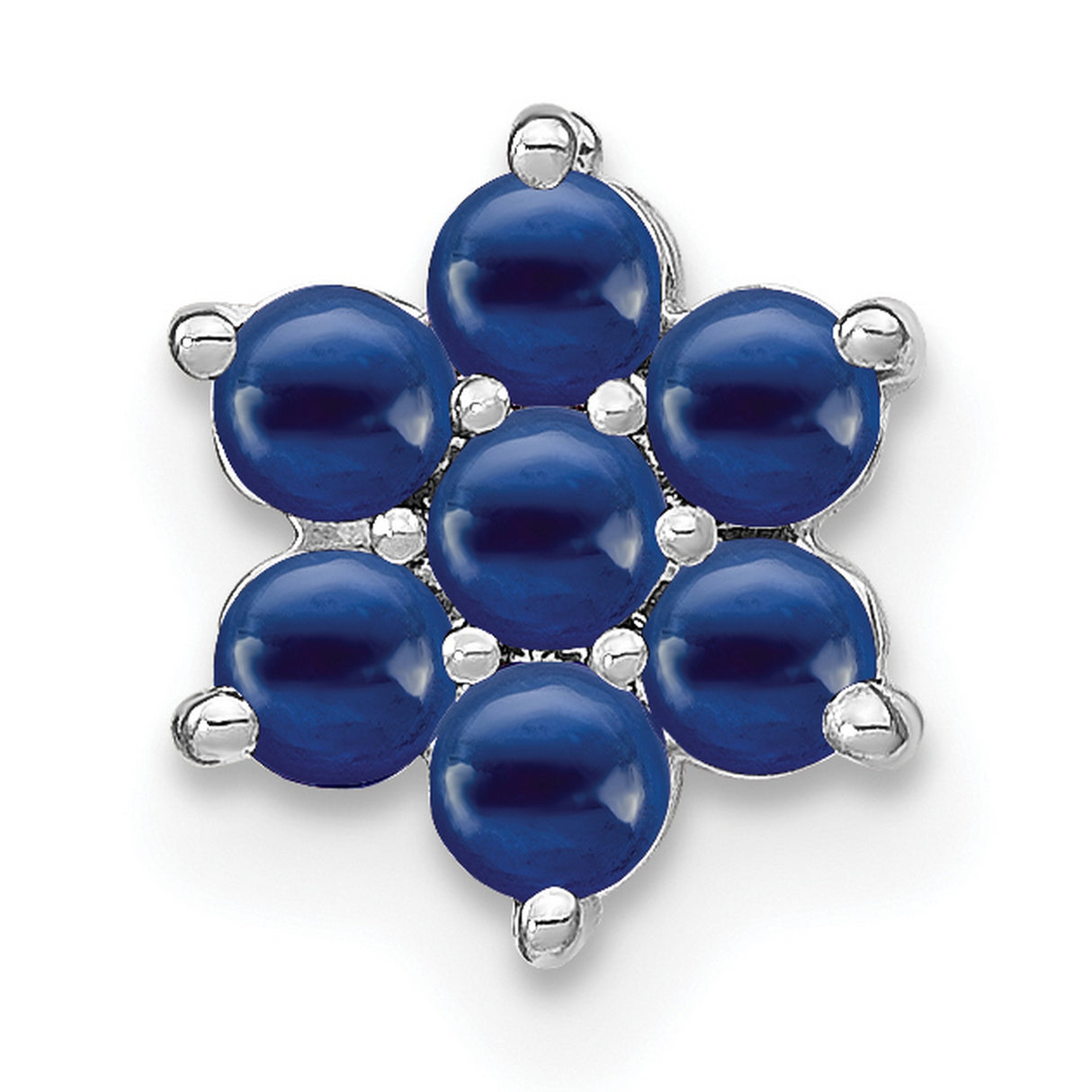 14k White Gold Star of David Pendant with Sapphire, Judaica Religious Jewelry for Women