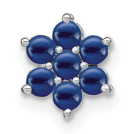 14k White Gold Star of David Pendant with Sapphire, Judaica Religious Jewelry for Women