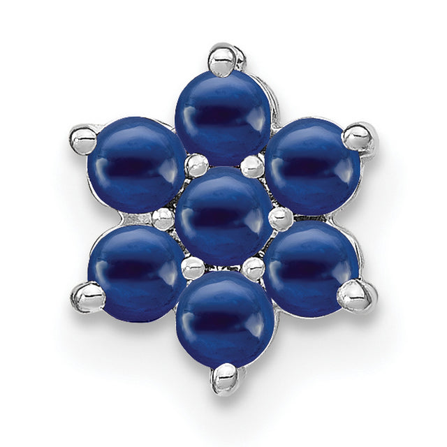14k White Gold Star of David Pendant with Sapphire, Judaica Religious Jewelry for Women