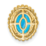 14k Yellow Gold Ring with Swiss Blue Topaz, Oval Cut, Beaded Frame Design