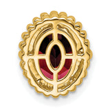 10k Yellow Gold Cocktail Ring with Oval Garnet, Beaded Border, Vintage Style