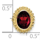 10k Yellow Gold Cocktail Ring with Oval Garnet, Beaded Border, Vintage Style