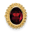10k Yellow Gold Cocktail Ring with Oval Garnet, Beaded Border, Vintage Style