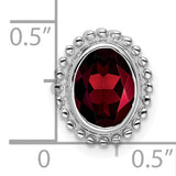 14k White Gold Garnet Ring with Beaded Bezel Setting, Vintage Inspired Oval Gemstone Design