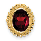 14k Yellow Gold Ring with Garnet, Beaded Bezel Setting, Vintage Style Cocktail Jewelry