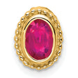 14k Yellow Gold Ruby Pendant with Vintage Beaded Frame Design for Women