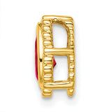 14k Yellow Gold Teardrop Stud Earrings with Ruby, Pear Shaped Beaded Design for Women