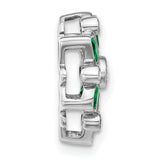14k White Gold Pendant with Marquise and Pear-Cut Emeralds, Floral Design