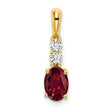 14k Yellow Gold Pendant with Lab Created Ruby and Diamond, Romantic July Birthstone Jewelry
