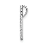 Polished Diamond Bars Chain Slide Charm Pendant in Real 14k White Gold
