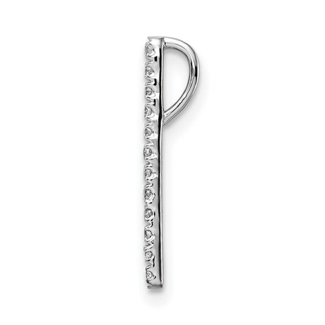 Polished Diamond Bars Chain Slide Charm Pendant in Real 14k White Gold