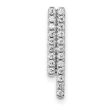 Polished Diamond Bars Chain Slide Charm Pendant in Real 14k White Gold