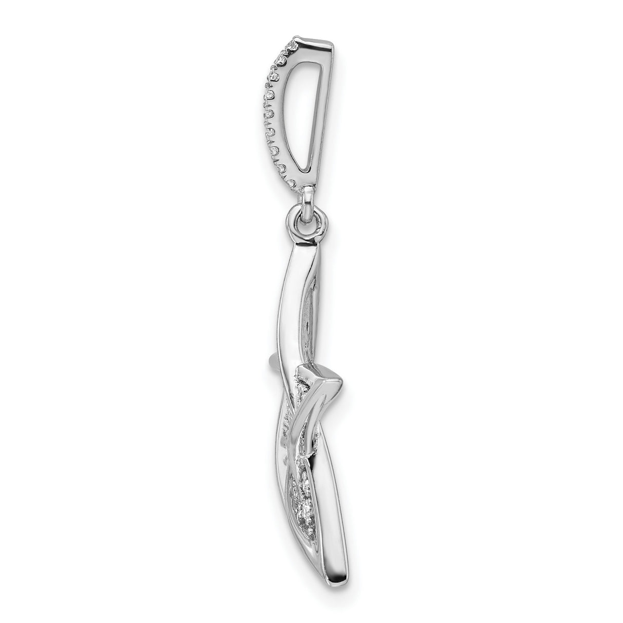 14k White Gold Star Pendant with Diamond Accents, Celestial Five-Pointed Charm for Women