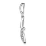 14k White Gold Star Pendant with Diamond Accents, Celestial Five-Pointed Charm for Women