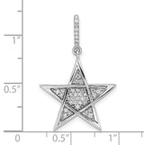 14k White Gold Star Pendant with Diamond Accents, Celestial Five-Pointed Charm for Women