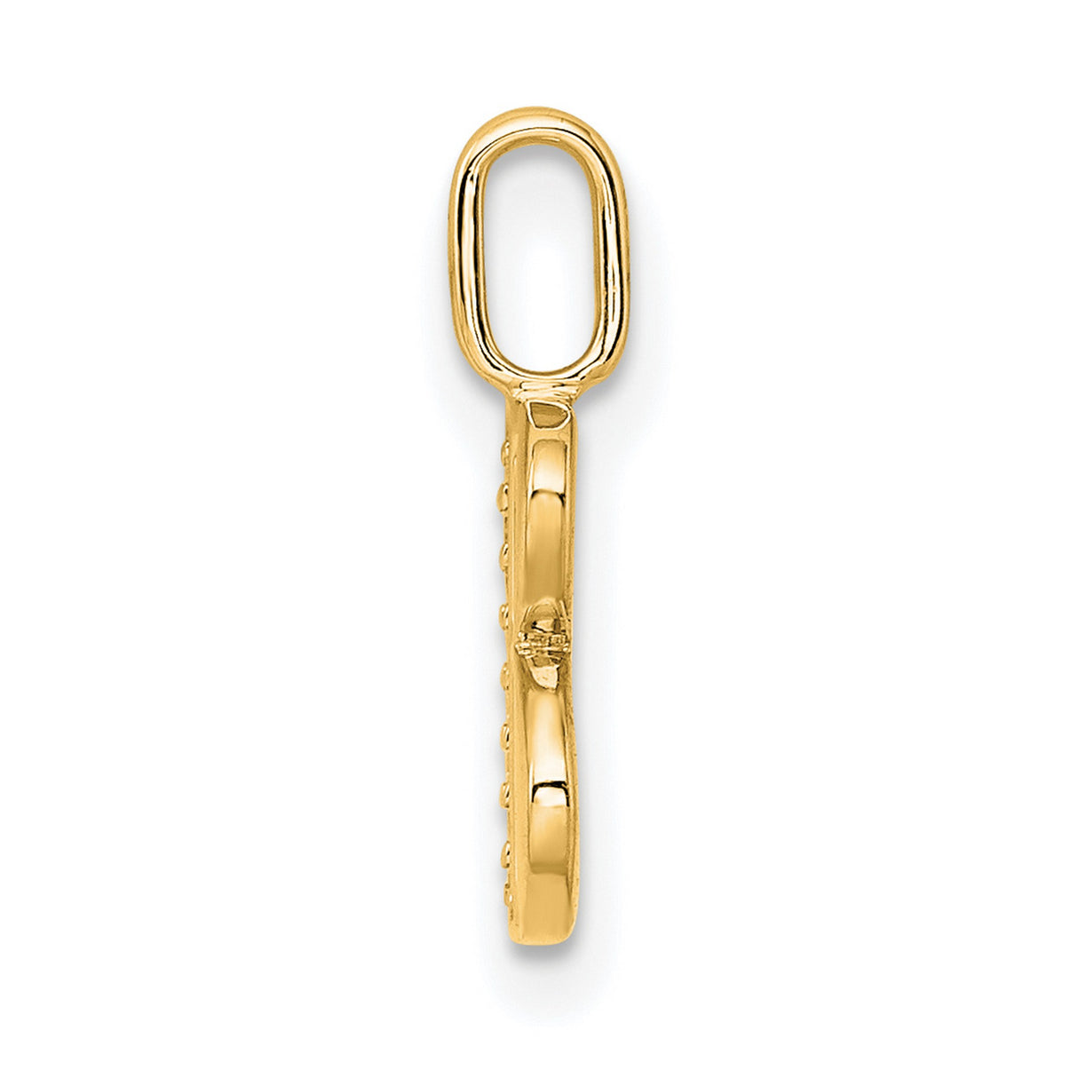 10k Yellow Gold Initial Pendant with Diamond Accents, Letter B, Polished Finish, Monogram Jewelry