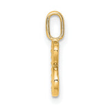 14k Yellow Gold Letter B Pendant with White Diamond Accent Charm for Men or Women