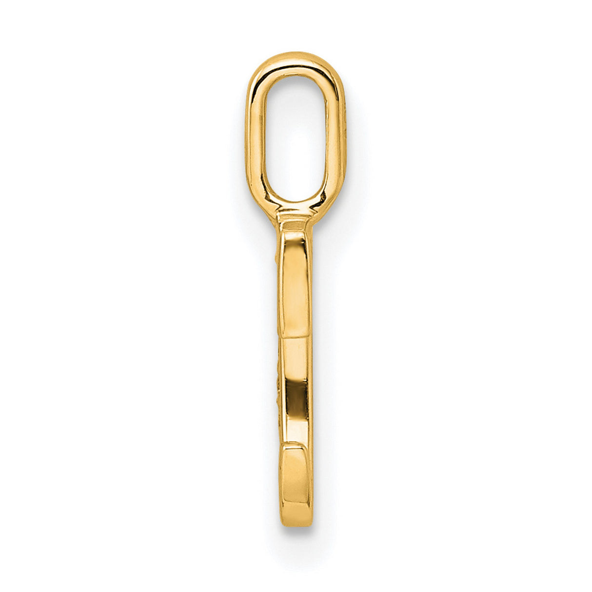 10k Yellow Gold Letter C Pendant with Polished Finish and Diamond Accent Detail