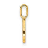 10k Yellow Gold Letter C Pendant with Polished Finish and Diamond Accent Detail