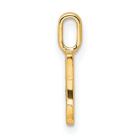 10k Yellow Gold Letter C Pendant with Polished Finish and Diamond Accent Detail