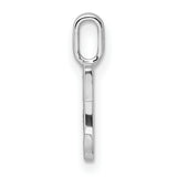 14k White Gold Initial C Pendant with Diamond Accents, Polished Monogram Charm for Women