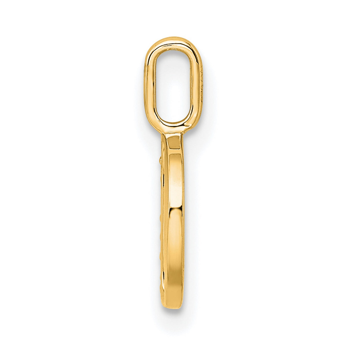 10k Yellow Gold Letter D Pendant with Clear Accent Stones, Alphabet Charm for Women and Unisex Wear