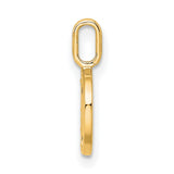 10k Yellow Gold Letter D Pendant with Clear Accent Stones, Alphabet Charm for Women and Unisex Wear