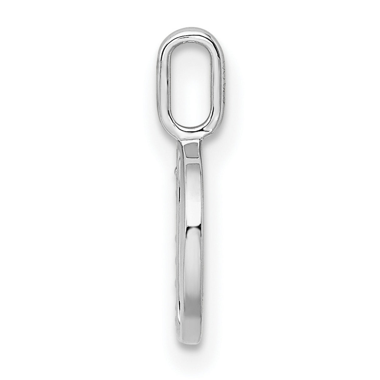 14k White Gold Letter D Pendant with Diamond Accent, Minimalist Initial Charm