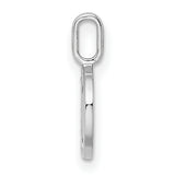 14k White Gold Letter D Pendant with Diamond Accent, Minimalist Initial Charm